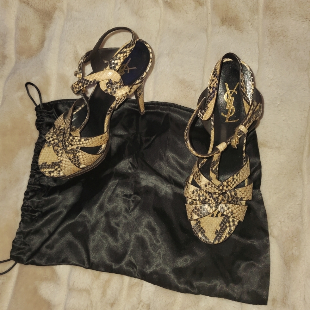 Used YSL Tribute Snakeskin Heel